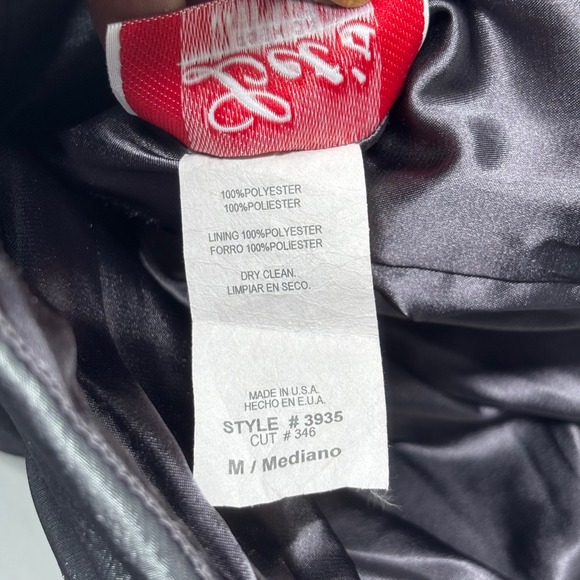 VTG Metallic Silver Strapless Dress Medium Ruched Rosette Bubble Hem ICONIC EUC - Picture 9 of 10